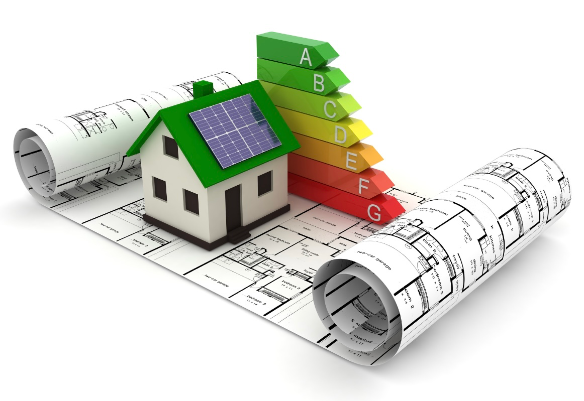 Retrofit plans with a home energy-efficiency rating chart